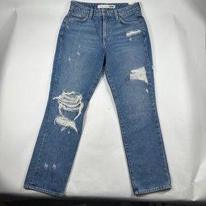 Lovers + Friends Womens Logan Jeans 27 in Hollywood High Rise Tapered Distressed